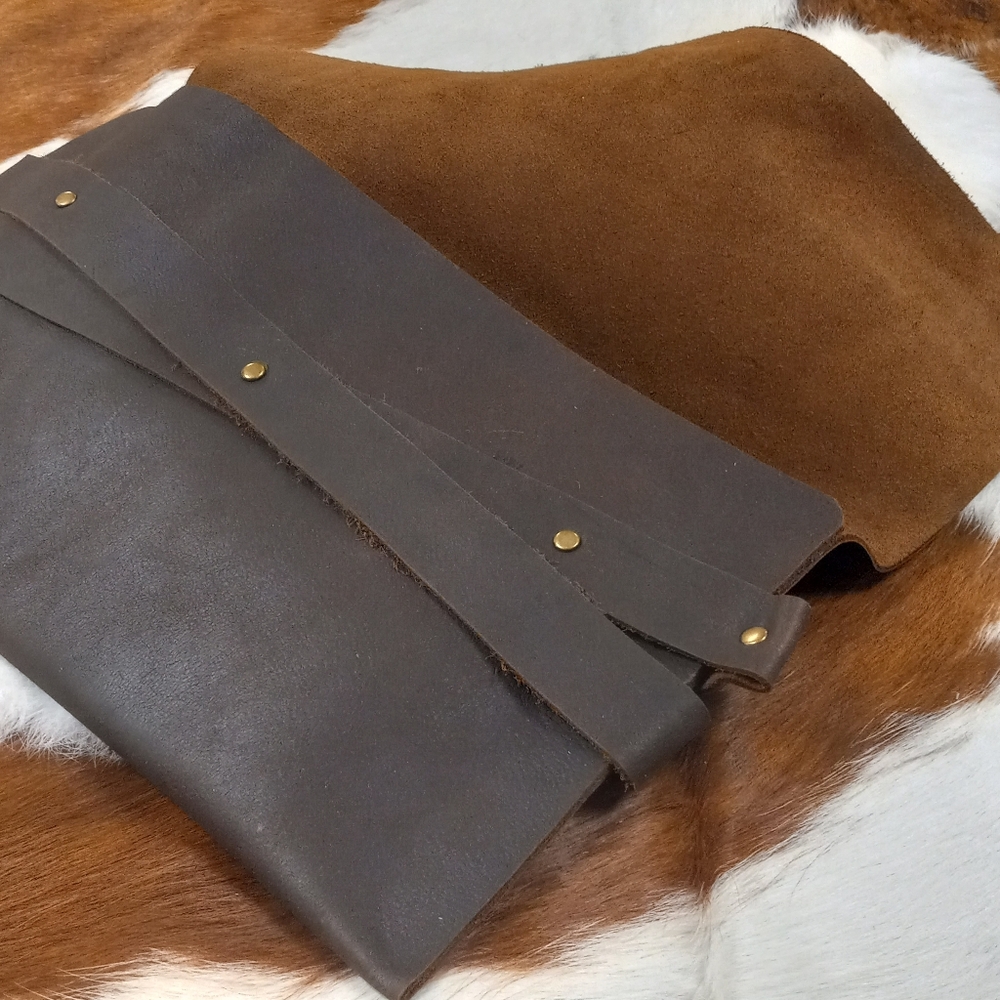 Elegant Brown Leather Clutch Handmade By J.Monique - Picture 7 of 12